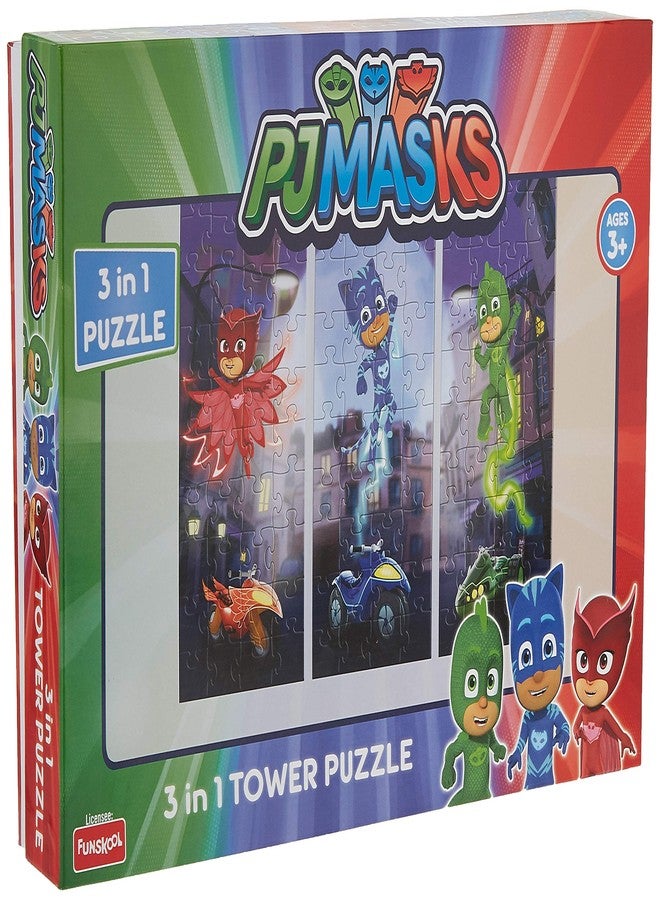 فنسكول لعبة أحجية Funskool-PJ Masks Tower التعليمية، 120 قطعة، مناسبة للأطفال من عمر 3 سنوات فما فوق. - Image 1